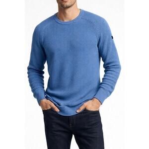 Rhone Wool Cashmere Sweater Mens XL Walden Waffle Knit Blue Marle $178 NEW